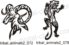 Tribal Animals 2 - Free vector lipart in EPS and AI formats.