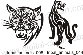 Tribal Animals. Free vector lipart in EPS and AI formats.