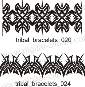 Tribal Bracelets (Armband)  - Free vector lipart in EPS and AI formats.