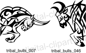 Tribal Bulls - Free vector lipart in EPS and AI formats.