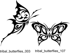 Tribal Butterflies - Free vector lipart in EPS and AI formats.