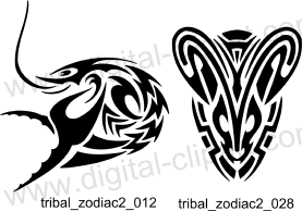 Tribal Zodiac - Free vector lipart in EPS and AI formats.