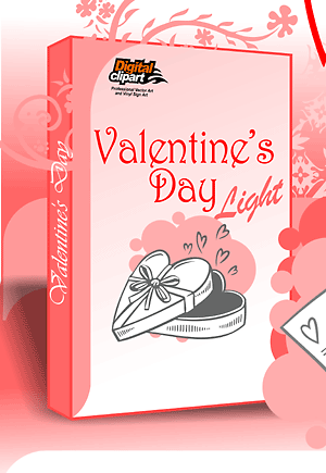 Valentine's Day Light - Cuttable vector clipart in EPS and AI formats. Vectorial Clip art for cutting plotters.