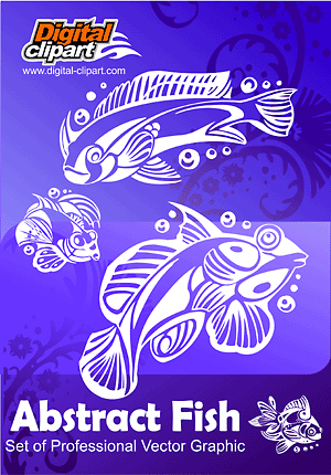 Abstract Fish - Cuttable vector clipart in EPS and AI formats. Vectorial Clip art for cutting plotters.