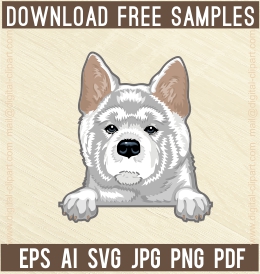 Akita Peeking Dogs - Free vector lipart in EPS and AI formats.