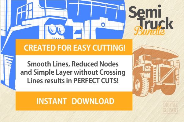 Semi Truck Cuttable files, cricut files, cut svg, cnc clipart