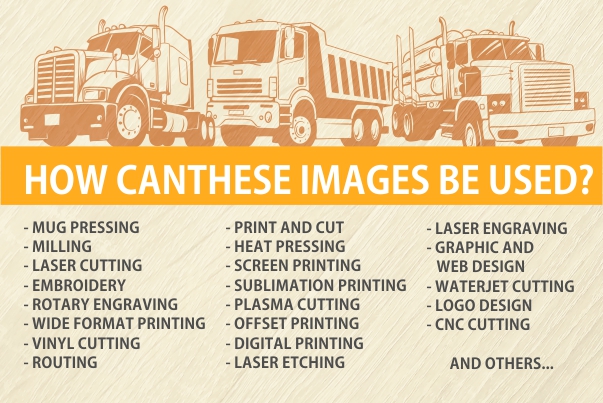 Semi Truck Cuttable files, cricut files, cut svg, cnc clipart