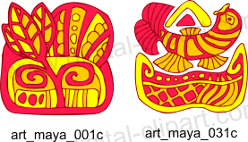 Art of Ancient Maya - Free vector lipart in EPS and AI formats.