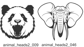 Animal Heads2. Free vector lipart in EPS and AI formats.