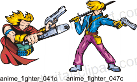 Anime Fighters. Free vector lipart in EPS and AI formats.