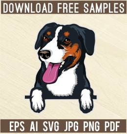 Appenzeller Mountain Dog Peeking Dogs - Free vector lipart in EPS and AI formats.