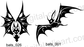 Tribal Bats. Free vector lipart in EPS and AI formats.