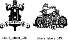 Bikers Labels - Free vector lipart in EPS and AI formats.