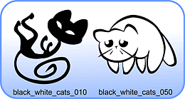 Black & White Cats - Free vector lipart in EPS and AI formats.