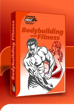 Bodybuilding and Fitness - Cuttable vector clipart in EPS and AI formats. Vectorial Clip art for cutting plotters.