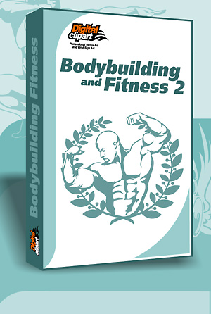 Bodybuilding and Fitness - Cuttable vector clipart in EPS and AI formats. Vectorial Clip art for cutting plotters.