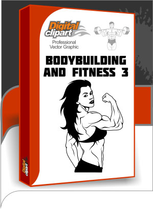 Bodybuilding and Fitness 3 - Cuttable vector clipart in EPS and AI formats. Vectorial Clip art for cutting plotters.