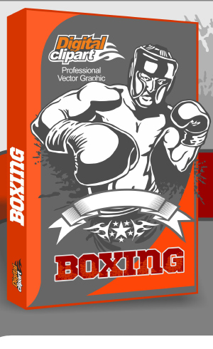 Boxing Clipart - Cuttable vector clipart in EPS and AI formats. Vectorial Clip art for cutting plotters.