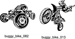 Buggy and Bike - Free vector lipart in EPS and AI formats.