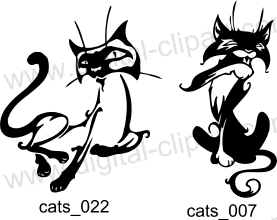 Cats Clipart. Free vector lipart in EPS and AI formats.