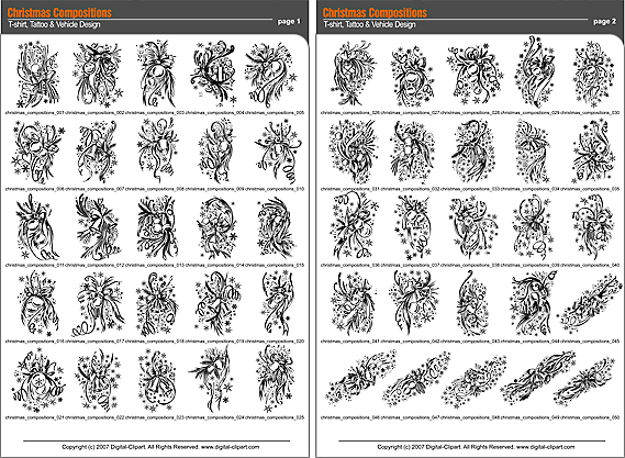 PDF - catalog. Cuttable vector clipart in EPS and AI formats. Vectorial Clip art for cutting plotters.