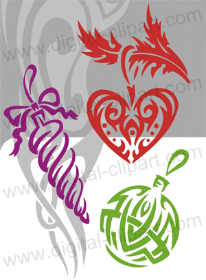 Cuttable vector clipart in EPS and AI formats. Vectorial Clip art for cutting plotters.