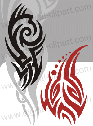 Classic Tribals2. Cuttable vector clipart in EPS and AI formats. Vectorial Clip art for cutting plotters.