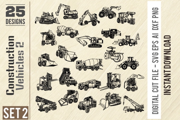 Classic Trucks 2 - American Muscle Cars - PDF - catalog. Cuttable vector clipart in EPS and AI formats. Vectorial Clip art for cutting plotters.