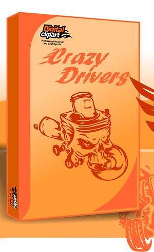Crazy Drivers - Cuttable vector clipart in EPS and AI formats. Vectorial Clip art for cutting plotters.