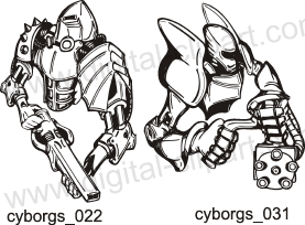 Cyborgs Clipart. Free vector lipart in EPS and AI formats.