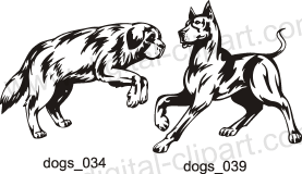 Dogs Clipart.  Free vector lipart in EPS and AI formats.