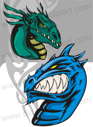 Dragons 3 Clipart - Cuttable vector clipart in EPS and AI formats. Vectorial Clip art for cutting plotters.