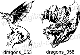 Dragons. Free vector lipart in EPS and AI formats.