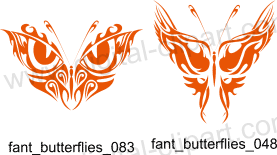 Fantastic Butterflies Clip Art. Free vector lipart in EPS and AI formats.