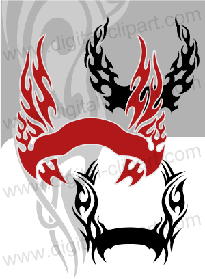 Flaming Frames Clip Art. Cuttable vector clipart in EPS and AI formats. Vectorial Clip art for cutting plotters.