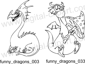 Funny Dragons  - Free vector lipart in EPS and AI formats.