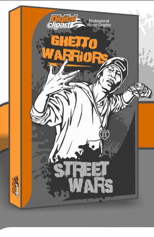 Ghetto Warriors Clipart - Cuttable vector clipart in EPS and AI formats. Vectorial Clip art for cutting plotters.