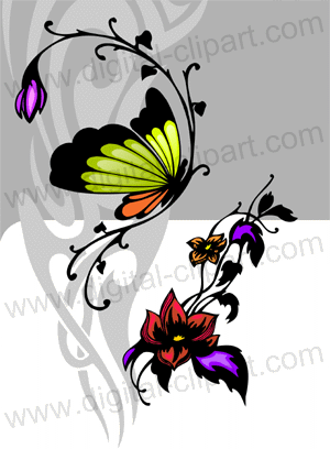 Tattoo for Girls 4 - Cuttable vector clipart in EPS and AI formats. Vectorial Clip art for cutting plotters.