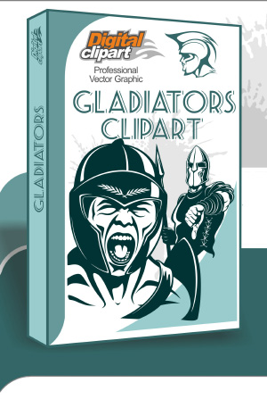 Gladiators Clipart - Cuttable vector clipart in EPS and AI formats. Vectorial Clip art for cutting plotters.