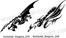 Horizontal Dragons - Free vector lipart in EPS and AI formats.