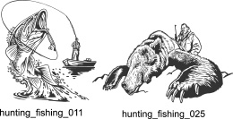 Hunting and Fishing - Free vector lipart in EPS and AI formats.