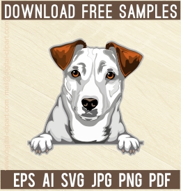 Jack Russell Terrier Peeking Dogs - Free vector lipart in EPS and AI formats.