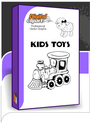 Kids Toys - Cuttable vector clipart in EPS and AI formats. Vectorial Clip art for cutting plotters.