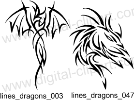 Lines Dragons - Free vector lipart in EPS and AI formats.