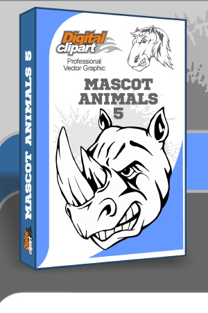 Mascot Animals 5. Cuttable vector clipart in EPS and AI formats. Vectorial Clip art for cutting plotters.