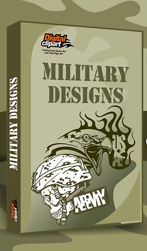 Military Designs - Cuttable vector clipart in EPS and AI formats. Vectorial Clip art for cutting plotters.