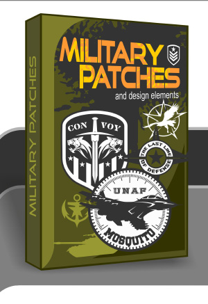 Military Patches - Cuttable vector clipart in EPS and AI formats. Vectorial Clip art for cutting plotters.