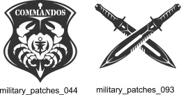 Military Patches - Free vector lipart in EPS and AI formats.
