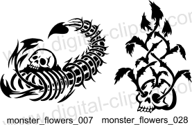 Monster Flowers - Free vector lipart in EPS and AI formats.