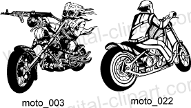 Choppers and Bike. Free vector lipart in EPS and AI formats.